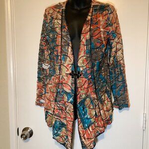 Pleats Collection Women Multi Color Jewel Button Jacket